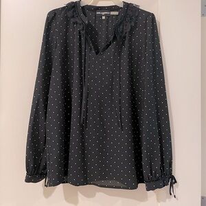 EUC KARL LAGERFELD Paris Embellished Dot-Print Top, Small